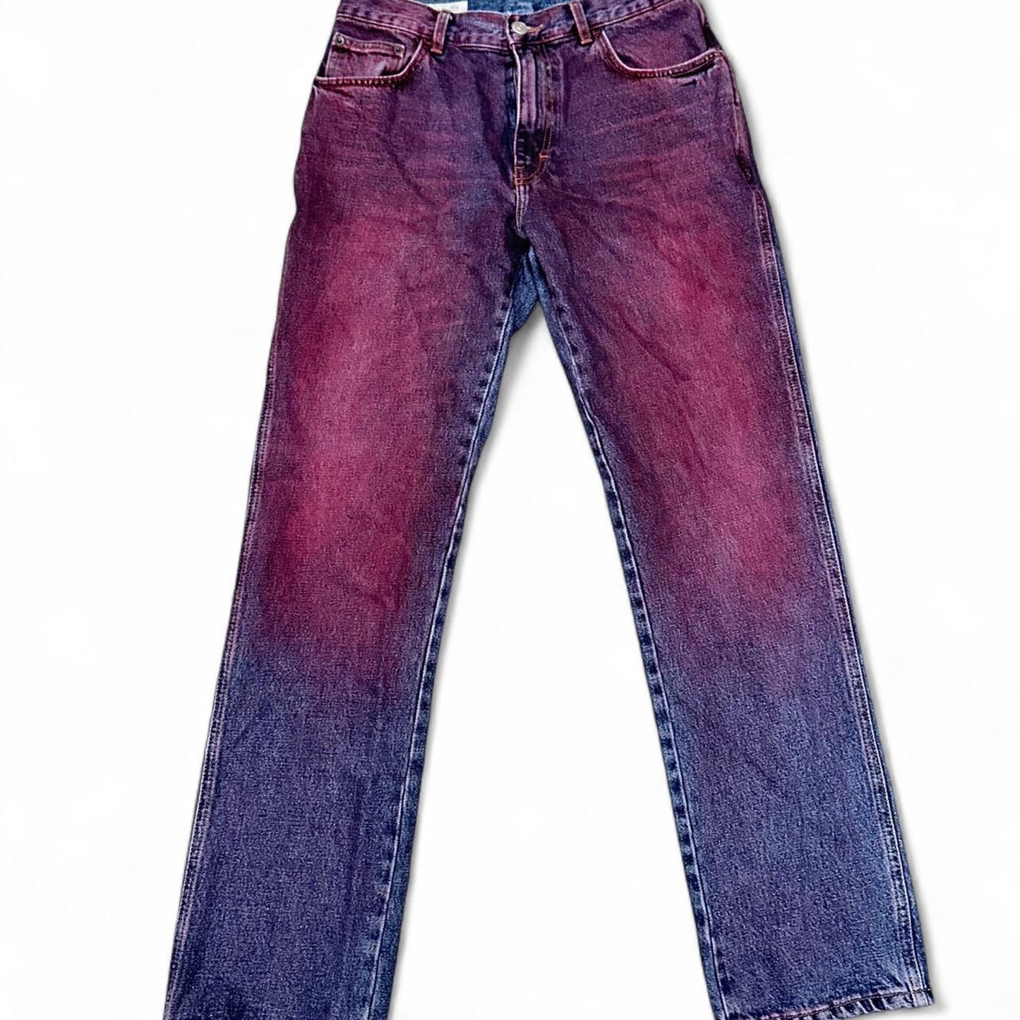 Zara Straight Fit Spray Denim Jeans, Size US 31