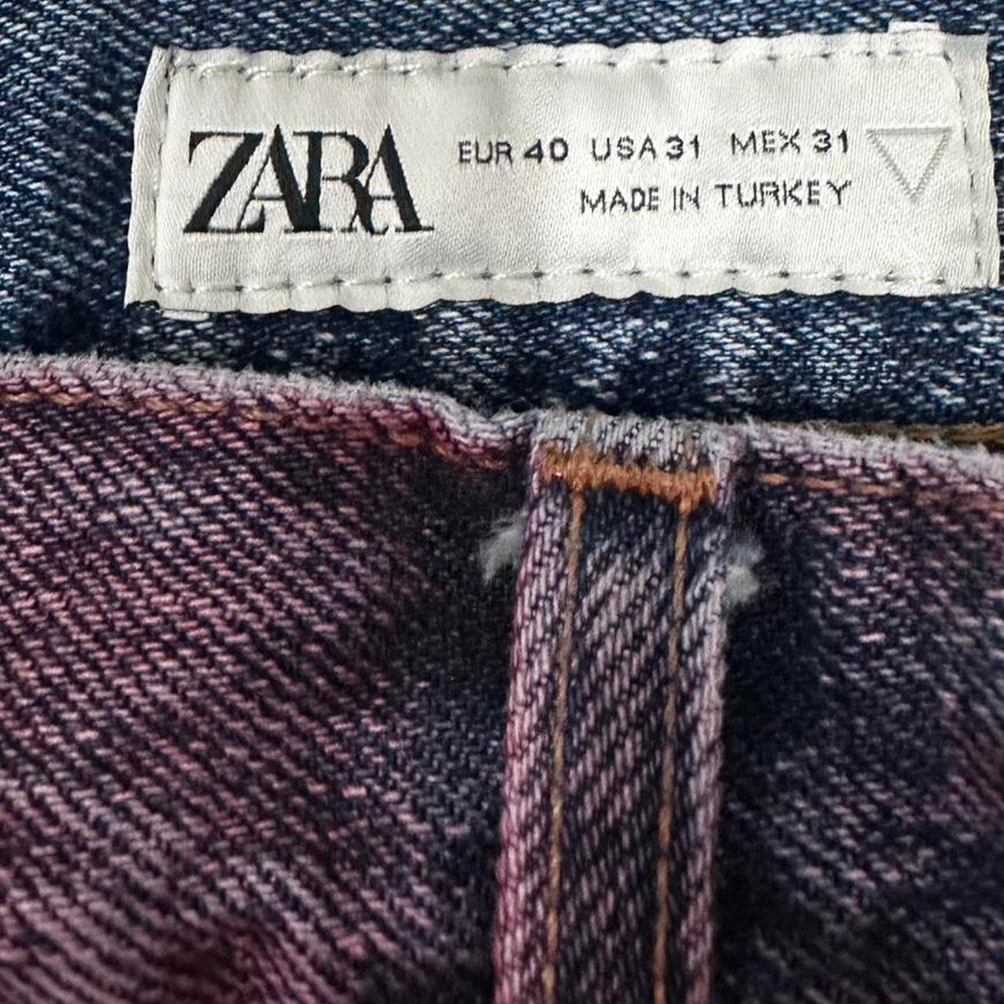 Zara Straight Fit Spray Denim Jeans, Size US 31