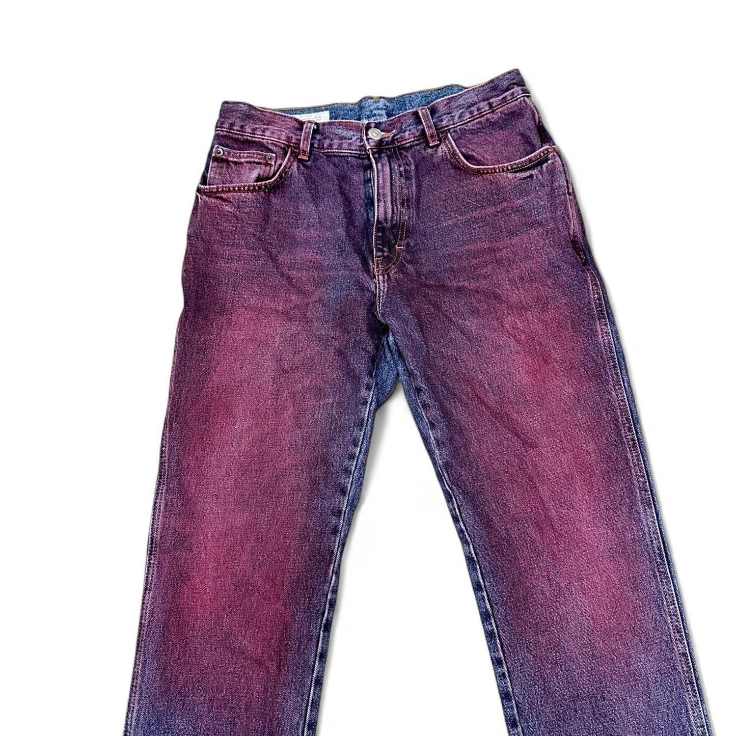 Zara Straight Fit Spray Denim Jeans, Size US 31